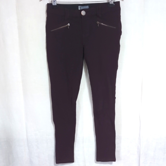 Wit & Wisdom Burgundy Stretch Skinny Jean Zipper Pockets Low Rise Size 4 - Picture 1 of 6